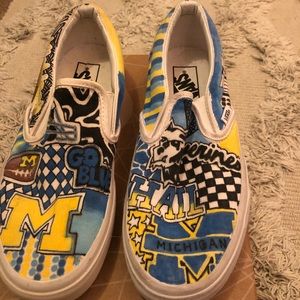 NEVER WORN CUSTOM MICHIGAN GAMEDAY Vans
